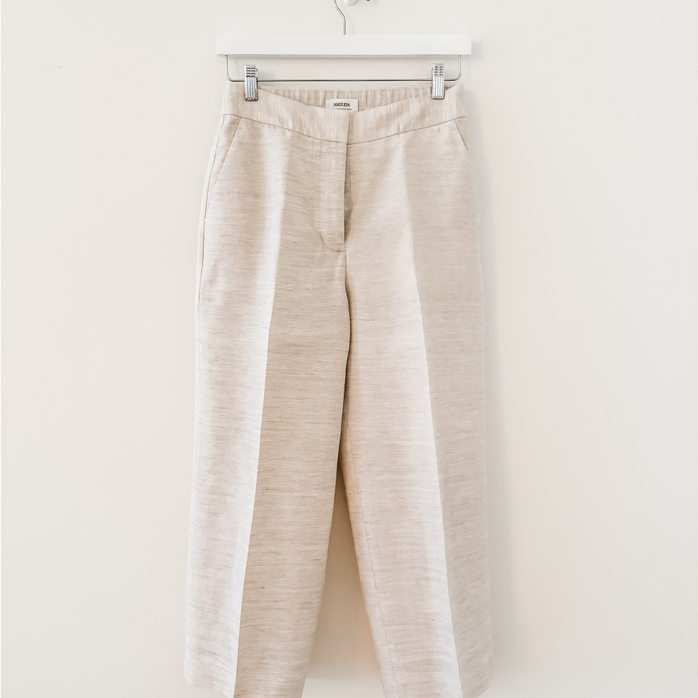 Aritzia Effortless Pant – Cruise Linen | Natural Ecru | Size 6 | Short Length